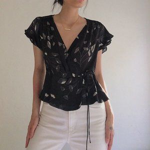 Zara Floral Wrap Top